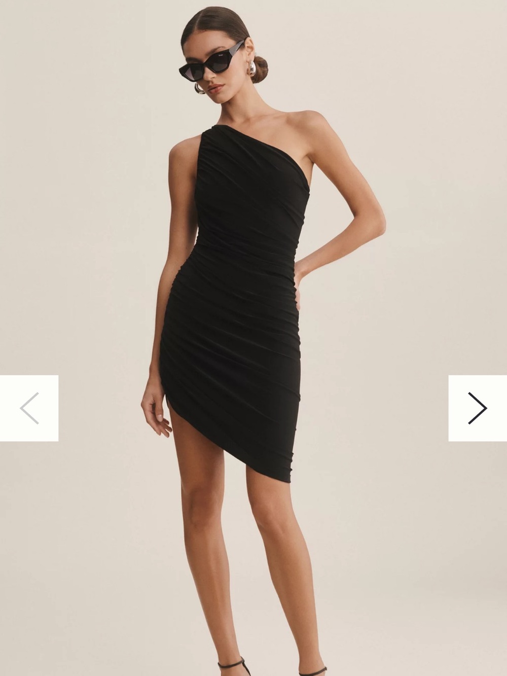 Norma Kamali Diana One-Shoulder Ruched Mini Dress
